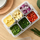 Storage box - Storage box with lid - Organizer - Food storage containers - Refrigerator organizer - Pallet - Divider pallet - Fruit bowl - Fruit basket - Ginger Organizer - 6 compartments - White - 1 piece