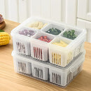 Storage box - Storage box with lid - Organizer - Food storage containers - Fridge organizer - Pallet - Divider pallet - Fruit bowl - Fruit basket - Ginger Organizer - 4 compartments - White - 1 piece