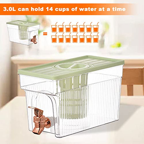 Water carafe - Cold water jug - Cold water dispenser - Teapot - Teapot with filter - Juice dispenser - Drinking jug - Drinking bottle - Water jug - Refrigerator - Drinks dispenser - Ice-cold juice dispenser - With tap - White - 1 piece