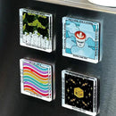 Fridge magnet set - DIY decoration - magnetic wall sticker - living room decoration - decoration - office decoration - party decoration - Christmas gifts - Christmas gifts for adults - Acrylic - Transparent - 5 cm x 5 cm - 24 pieces