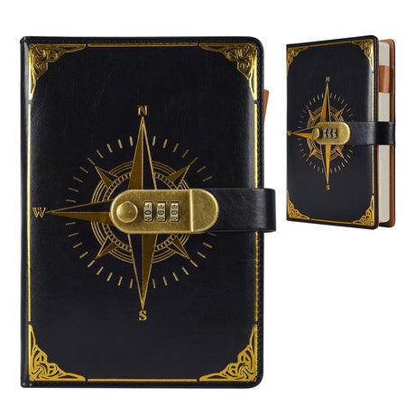 Diary - Journal - diary with lock - password book - Notebook - notebook A5 - diary for adults - books - Retro - Creative - Christmas gifts - Christmas gifts for adults - gift for women - gift for men - 1 piece