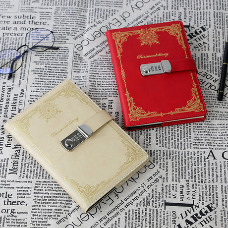 Diary - Journal - diary with lock - password book - Notebook - notebook A5 - diary for adults - books - Retro - Creative - Christmas gifts - Christmas gifts for adults - gift for women - gift for men - 1 piece