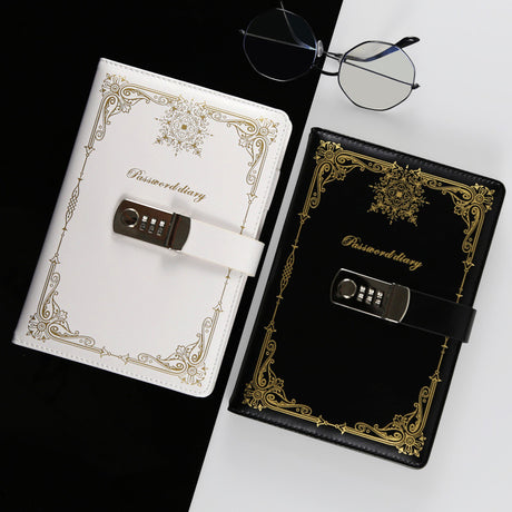 Diary - Journal - diary with lock - password book - Notebook - notebook A5 - diary for adults - books - Retro - Creative - Christmas gifts - Christmas gifts for adults - gift for women - gift for men - 1 piece