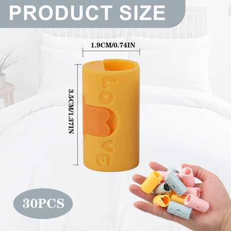 Clothes Pegs - Hanger Clips - Clips - Windproof Pegs - Clothesline Pegs - Trouser Hanger Clips - Clothespins - Velvet Hanger Clips - Laundry Clips - Non-Slip Clothes Clips - Needleless - Pink - Blue - Yellow - 30 pieces