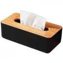 Tissue Box - Tissue Box - Tissue Holder - Tissue Box - Bamboo Lid - Black - Tissue Holder - Bathroom Accessories - Toilet Organizer - Living Room Decoration - Rectangular - 1 piece