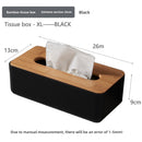 Tissue Box - Tissue Box - Tissue Holder - Tissue Box - Bamboo Lid - Black - Tissue Holder - Bathroom Accessories - Toilet Organizer - Living Room Decoration - Rectangular - 1 piece