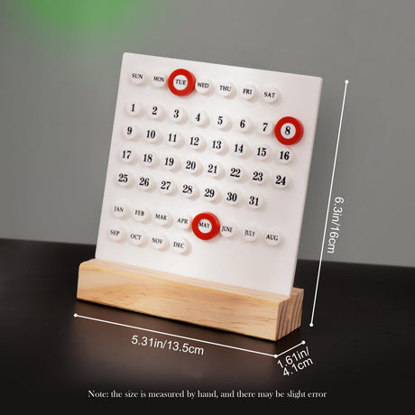 Perpetual Calendar - Desk Calendar - Desk Accessories - Home Decor - Wooden Calendar - Table Calendar - Office Supplies - Home Decor - Gadgets - Date Indicator - White - 1 Piece