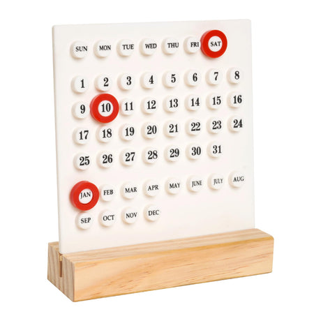 Perpetual Calendar - Desk Calendar - Desk Accessories - Home Decor - Wooden Calendar - Table Calendar - Office Supplies - Home Decor - Gadgets - Date Indicator - Black - 1 Piece