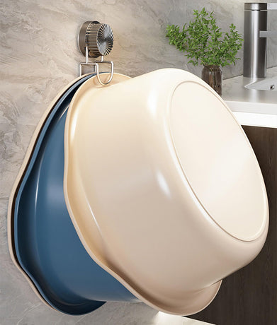 Bathroom Hooks - Towel Hook - Bathroom Accessories - Suction Cup Hooks - Sponge Holder - Kitchen Accessories - Hanging Hooks - Bathroom Organizer - Wall Hook - No Drilling - White - 1 Piece