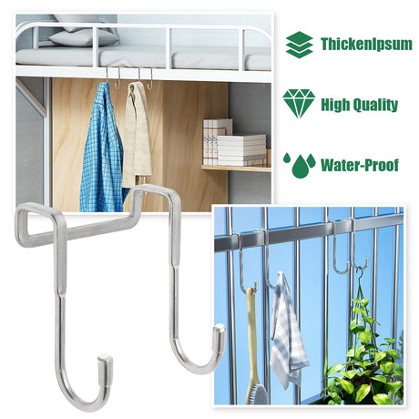 Door Hook - Coat Rack - Door Hanger - Towel Hook - Bathroom Accessories - Kitchen Accessories - Clothes Hook - Hanging Hooks - Door Coat Rack - Stainless Steel Hooks - No Drilling - Stainless Steel - 6 Pieces