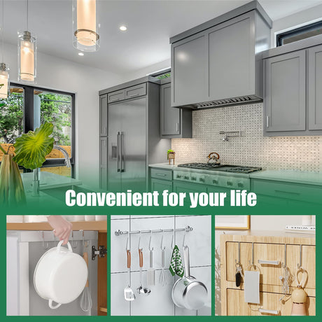 Door Hook - Coat Rack - Door Hanger - Towel Hook - Bathroom Accessories - Kitchen Accessories - Clothes Hook - Hanging Hooks - Door Coat Rack - Stainless Steel Hooks - No Drilling - Stainless Steel - 6 Pieces