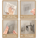 Shoe Rack - Slippers Holder - Bathroom Accessories - Shoe Storage - Wall Hook - Self-Adhesive - Shoe Hanging System - Bathroom Organizer - Hallway Accessories - No Drilling - Black - 2 pieces