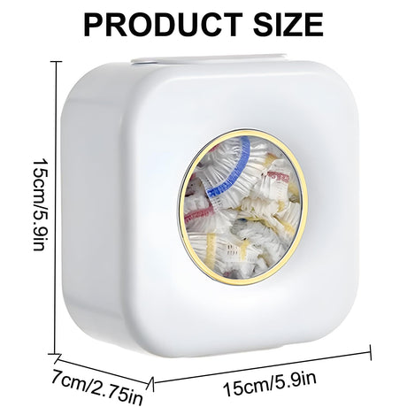 Cling film dispenser - Plastic bag holder - Kitchen organizer - Covers - Storage box - Foil holder - Wall mount - Cling film bags - Kitchen accessories - Dispenser - Storage container - Organizer - Storage - white - 1 piece