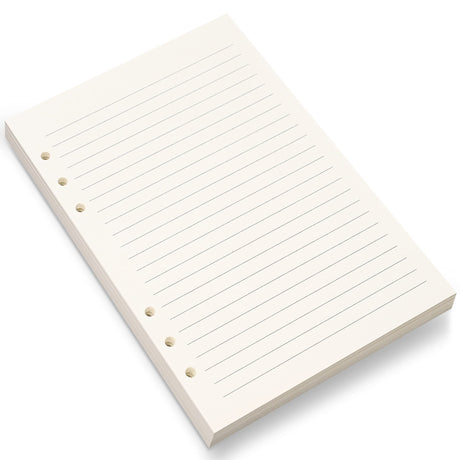 Refill A5 lined - Ring binder paper - Agenda refill - Notebook paper - Loose-leaf paper - School supplies - Office supplies - Writing pad - Notepad - 6 rings - Notepad - Agenda paper - 80 sheets