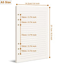 Refill A5 lined - Ring binder paper - Agenda refill - Notebook paper - Loose-leaf paper - School supplies - Office supplies - Writing pad - Notepad - 6 rings - Notepad - Agenda paper - 80 sheets