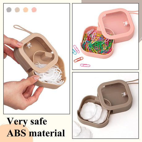 Jewelry box - Storage box - Cotton swab holder - Travel organizer - Makeup organizer - Hair accessories - Jewelry organizer - Bathroom accessories - Cable organizer - Storage tray - White - Pink - 2 pieces
