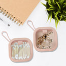 Jewelry box - Storage box - Cotton swab holder - Travel organizer - Makeup organizer - Hair accessories - Jewelry organizer - Bathroom accessories - Cable organizer - Storage tray - White - Pink - 2 pieces