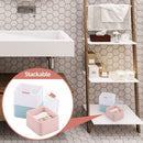 Cotton swab holder - Cotton pad holder - Bathroom organizer - Makeup organizer - Jewelry box - Storage box with lid - Dispenser - Bathroom accessories - Toiletries - Storage - Blue - Pink - 2 pieces
