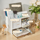 Desk organizer - Pen tray - Desk accessories - Drawer cabinet - School supplies - Office supplies - Storage box with drawers - Pen holders - Desk organizer - Storage system - Storage - white - 1 piece