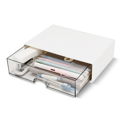 Desk organizer - Chest of drawers - Storage drawer - Office supplies - School supplies - Makeup organizer - Storage box - Desk accessories - Desk organizer - Storage system - Stacking tray - White - 1 piece