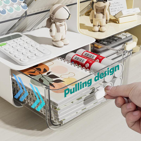 Make-up organizer - Desk organizer - Bathroom organizer - Cosmetics organizer - Office supplies - Chest of drawers - Brush holder - Pen tray - Bathroom accessories - Storage system - Storage box - White - 1 piece