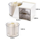 Desk organizer - Make up organizer - Pen tray - Bathroom organizer - Brush holder - Drawer cabinet - Office supplies - Cosmetics organizer - Desk organizer - Desk accessories - Storage box with drawers - Bathroom accessories - White - 1 piece