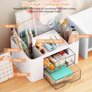 Desk organizer - Make up organizer - Bathroom organizer - Pen tray - Drawer cabinet - Office supplies - Cosmetics organizer - Brush holder - Desk organizer - Desk accessories - Storage box with drawers - White - 1 piece