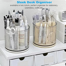 Pen tray - Desk organizer - Make up organizer - Lipstick holder - Brush holder - Office supplies - Cosmetics organizer - Bathroom organizer - Desk accessories - Desk organizer - Rotating organizer - Storage box - White - 1 piece