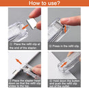 Paperclip dispenser - Stapler without staples - Paper clips - 100 pieces refill clips - Office supplies - Paper clam - Reusable paper clips - Desk accessories - Document organizer - Clamps - Black - White - 2 pieces