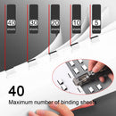 Paperclip dispenser - Stapler without staples - Paper clips - 100 pieces refill clips - Office supplies - Paper clam - Reusable paper clips - Desk accessories - Document organizer - Clamps - Black - White - 2 pieces