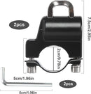 Helmet Lock Motorcycle & Scooter - Universal Helmet Lock - 22-25mm Handlebar Mount - Anti-Theft - Helmet Holder - Motorcycle Accessories - Moped Lock - Security Lock with Key - Easy Installation - Helmet Security - Metal - Black - Set of 2
