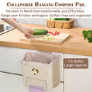 Hanging Waste Bin - Foldable Waste Bin - Kitchen Accessories - Organic Waste Bin - Countertop Waste Bin - Cabinet Door Waste Bin - Waste Separation - Camping - Caravan - Kitchen Aid - Space Saving - Trash Can - Waste Basket - Beige - 10L - 1 Piece