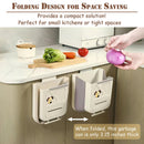 Hanging Waste Bin - Foldable Waste Bin - Kitchen Accessories - Organic Waste Bin - Countertop Waste Bin - Cabinet Door Waste Bin - Waste Separation - Camping - Caravan - Kitchen Aid - Space Saving - Trash Can - Waste Basket - Beige - 10L - 1 Piece