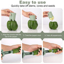 Bell Pepper Pitter - Jalapeño Pepper Drill - Chili Pepper Core Remover - Universal Vegetable Cutter - Kitchen Utensils - Bell Pepper Drill - Seed Remover - Handy Kitchen Aid - Fruit and Vegetable Tool - Kitchen Accessories - Green - 2 Pieces