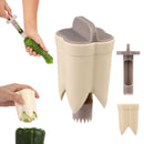 Bell Pepper Pitter - Jalapeño Pepper Drill - Chili Pepper Core Remover - Universal Vegetable Cutter - Kitchen Utensils - Bell Pepper Drill - Seed Remover - Handy Kitchen Aid - Fruit and Vegetable Tool - Kitchen Accessories - White - 2 Pieces