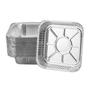 Aluminum Trays - Square Oven Dishes - Air Fryer Trays - Aluminum Bowls - Disposable Trays - BBQ Trays - Grill Accessories - Lasagna Dishes - Small Baking Pans - Heat Resistant - Food Containers - Catering - Greaseproof - Sturdy - Silver - 50 Pieces