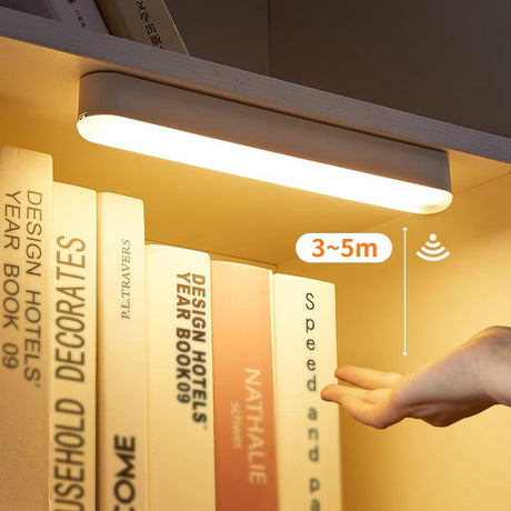 Closet Lighting - Night Light with Motion Sensor - LED Lamp - Kitchen Lighting - Stair Lighting - Wireless - Wardrobe Lighting - Indoor Wall Lamp - Bedside Lamp - Bedroom Accessories - Magnetic - Warm White Light - White - 1 Piece
