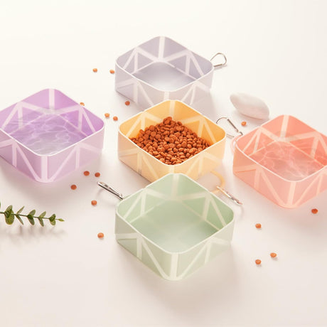 Foldable Dog Food Bowl - Dog Drinking Bowl - Dog Bowl - Travel Bowl - Water Bowl - Food Bowl - Dog Supplies - Hiking - Camping - On the Go - Silicone Bowl - Portable Food Bowl - Dog Accessories - Purple - 1 Piece