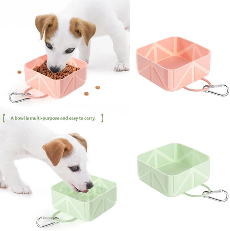 Foldable Dog Food Bowl - Dog Drinking Bowl - Dog Bowl - Travel Bowl - Water Bowl - Food Bowl - Dog Supplies - Hiking - Camping - On the Go - Silicone Bowl - Portable Food Bowl - Dog Accessories - Black - 1 Piece