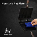 Sandwich Iron - Sandwich Maker - Grill Pan - Camping Sandwich Iron - Panini Grill - Frying Pan - Gas Stove Pan - Double-Sided Pan - Non-Stick Coating - Sandwich Clamp - Manual Toaster - Toaster - Breakfast Making - Kitchen - Black - 1 Piece