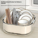 Colander - Kitchen Colander - Sieve - Fruit Basket - Vegetable Basket - Draining Set - Washing Colander - Double Layered - With Bowl - Kitchen Organization - Fruits and Vegetables - Pasta and Rice - Stackable - Multifunctional - 3 Sizes - Milky White - 6