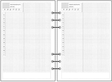 Notebook Refill A5 - Ring Binder Paper 6 Holes - Agenda Refill - Bullet Journal Paper - Refillable Notepad - Writing Paper - Planner Inserts - Office Supplies - School Supplies - Calendar Overview -Weekly planner agenda - white - pack of 5