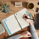 Notebook Refill A5 - Ring Binder Paper 6 Holes - Agenda Refill - Bullet Journal Paper - Refillable Notepad - Writing Paper - Planner Inserts - Office Supplies - School Supplies - Calendar Overview -Weekly planner agenda - white - pack of 5