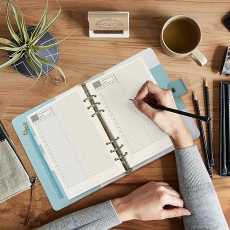 Notebook Refill A5 - Ring Binder Paper 6 Holes - Agenda Refill - Bullet Journal Paper - Refillable Notepad - Writing Paper - Planner Inserts - Office Supplies - School Supplies - Calendar Overview -Weekly planner agenda - white - pack of 5