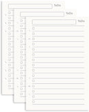 Notebook Refill A5 - Ring Binder Paper 6 Holes - Agenda Refill - Bullet Journal Paper - Refillable Notepad - Writing Paper - Planner Inserts - Office Supplies - School Supplies - To-Do List Check-Off -To Do List - White - 5 Pieces