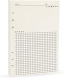 Notebook Refill A5 - Ring Binder Paper 6 Holes - Agenda Refill - Bullet Journal Paper - Refillable Notepad - Writing Paper - Planner Inserts - Office Supplies - School Supplies - Review Page -Favorites List - White - 5 Pieces