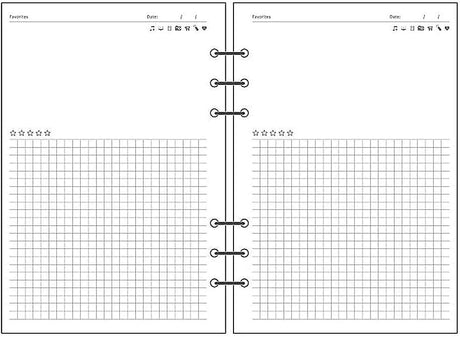 Notebook Refill A5 - Ring Binder Paper 6 Holes - Agenda Refill - Bullet Journal Paper - Refillable Notepad - Writing Paper - Planner Inserts - Office Supplies - School Supplies - Review Page -Favorites List - White - 5 Pieces