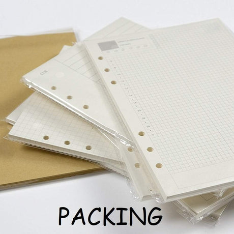 Notebook Refill A5 - Ring Binder Paper 6 Holes - Agenda Refill - Bullet Journal Paper - Refillable Notepad - Writing Paper - Planner Inserts - Office Supplies - School Supplies - Review Page -Favorites List - White - 5 Pieces