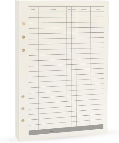 Notebook Refill A5 - Ring Binder Paper 6 Holes - Agenda Refill - Bullet Journal Paper - Refillable Notepad - Writing Paper - Planner Inserts - Office Supplies - School Supplies - Keeping Track of Finances -Budget Planner - White - 5 Pieces