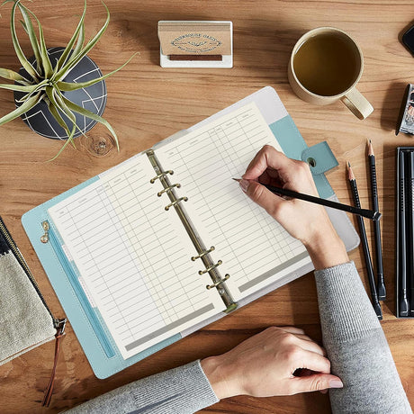 Notebook Refill A5 - Ring Binder Paper 6 Holes - Agenda Refill - Bullet Journal Paper - Refillable Notepad - Writing Paper - Planner Inserts - Office Supplies - School Supplies - Keeping Track of Finances -Budget Planner - White - 5 Pieces